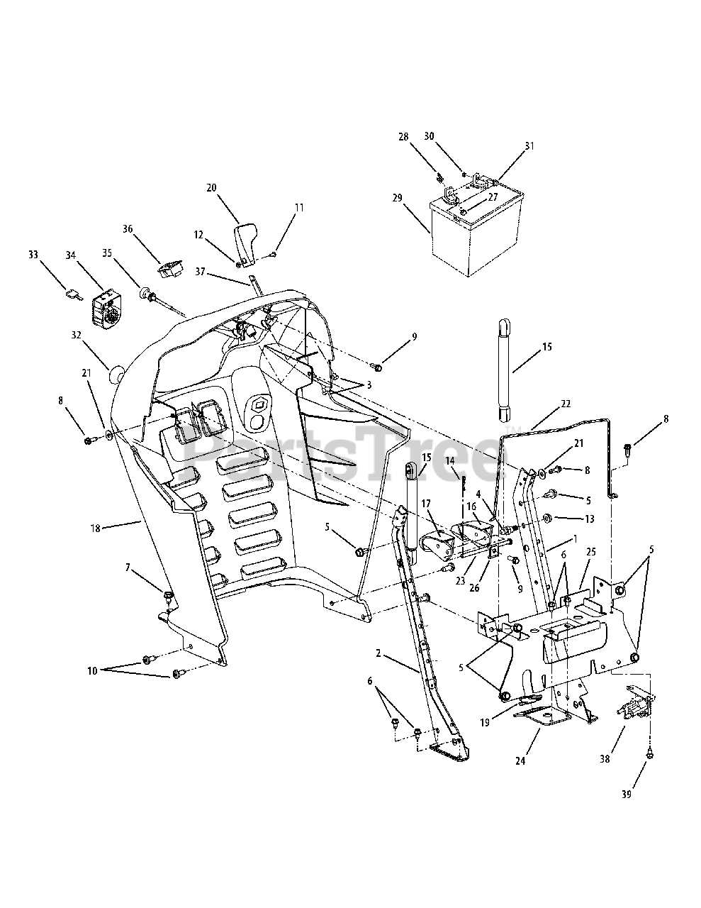 cub cadet gt1554 parts diagram