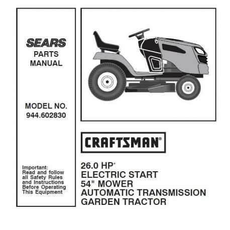 craftsman riding mower steering parts diagram