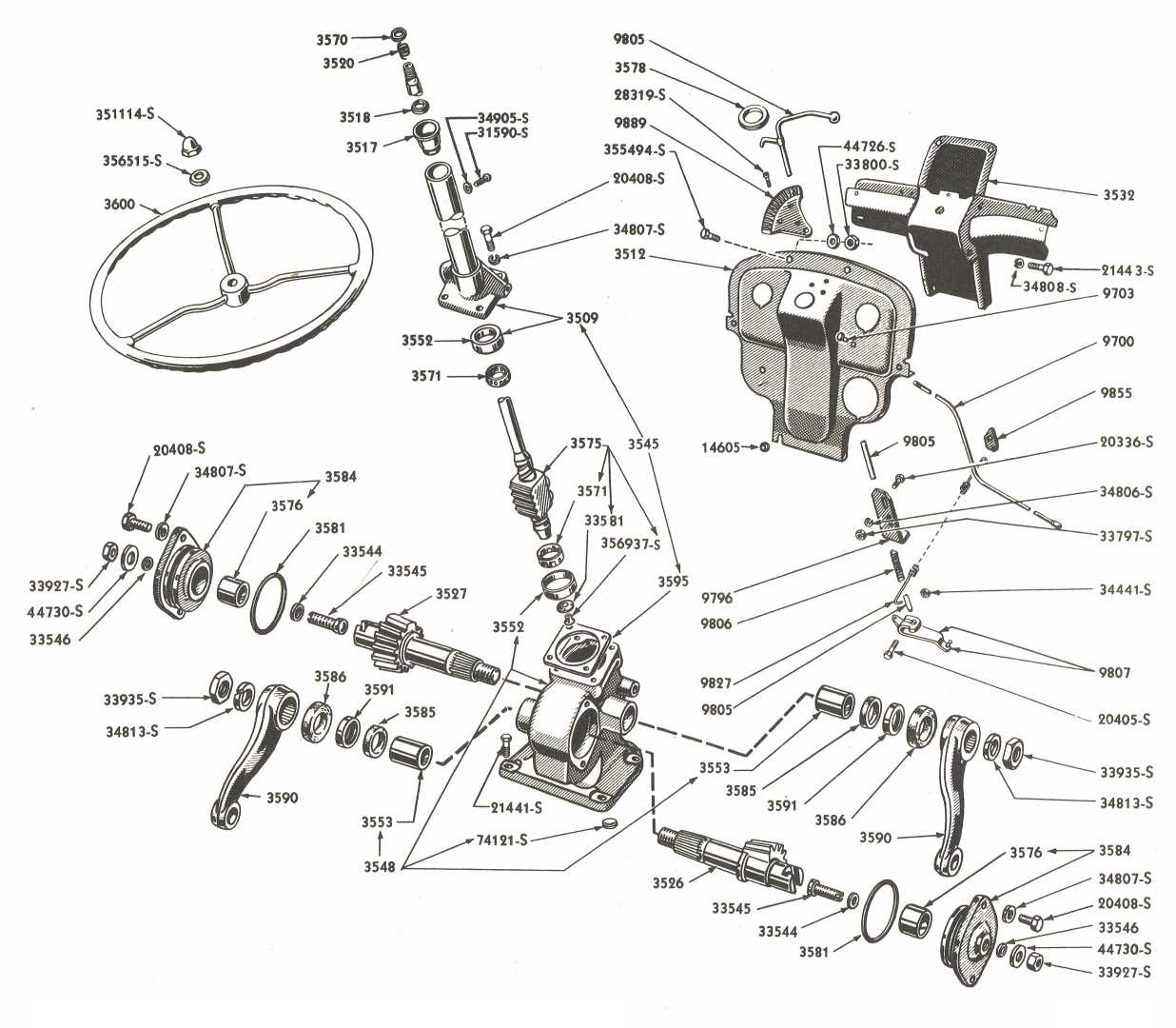 ford 3000 steering parts diagram