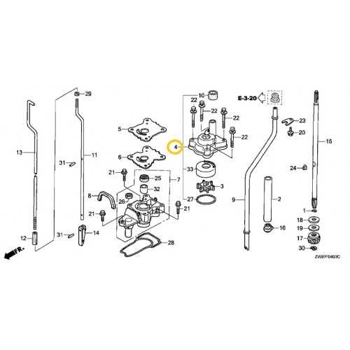 honda water pump parts diagram