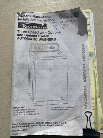 kenmore 80 series washer parts diagram