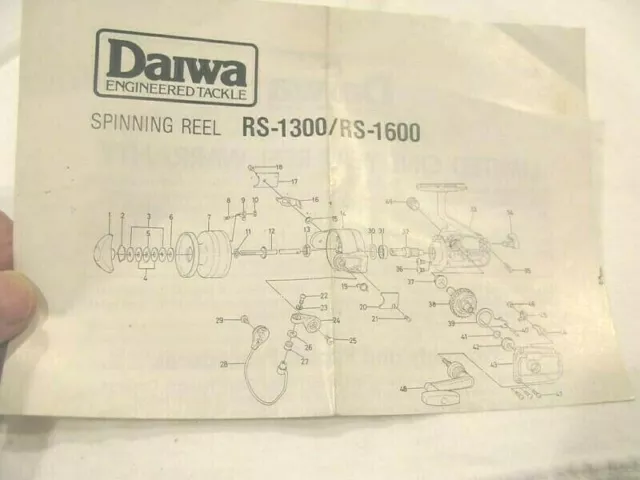 daiwa reel diagrams parts lists