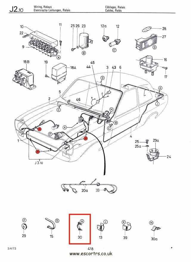 ford escort parts diagram