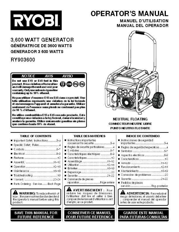 ridgid generator parts diagram