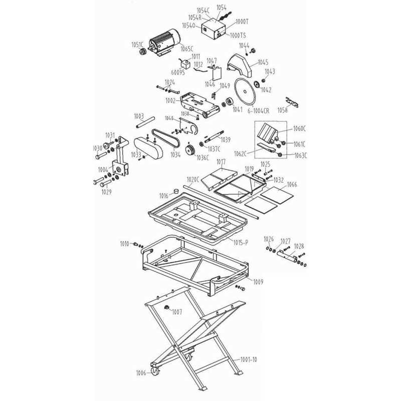 ridgid tile saw parts diagram