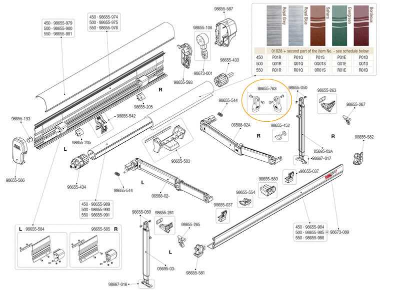 fiamma f45 awning parts diagram