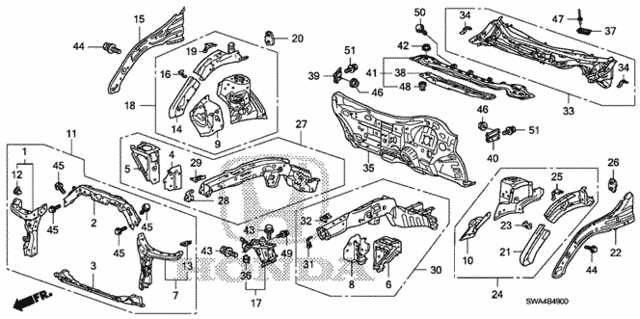 front end honda crv body parts diagram