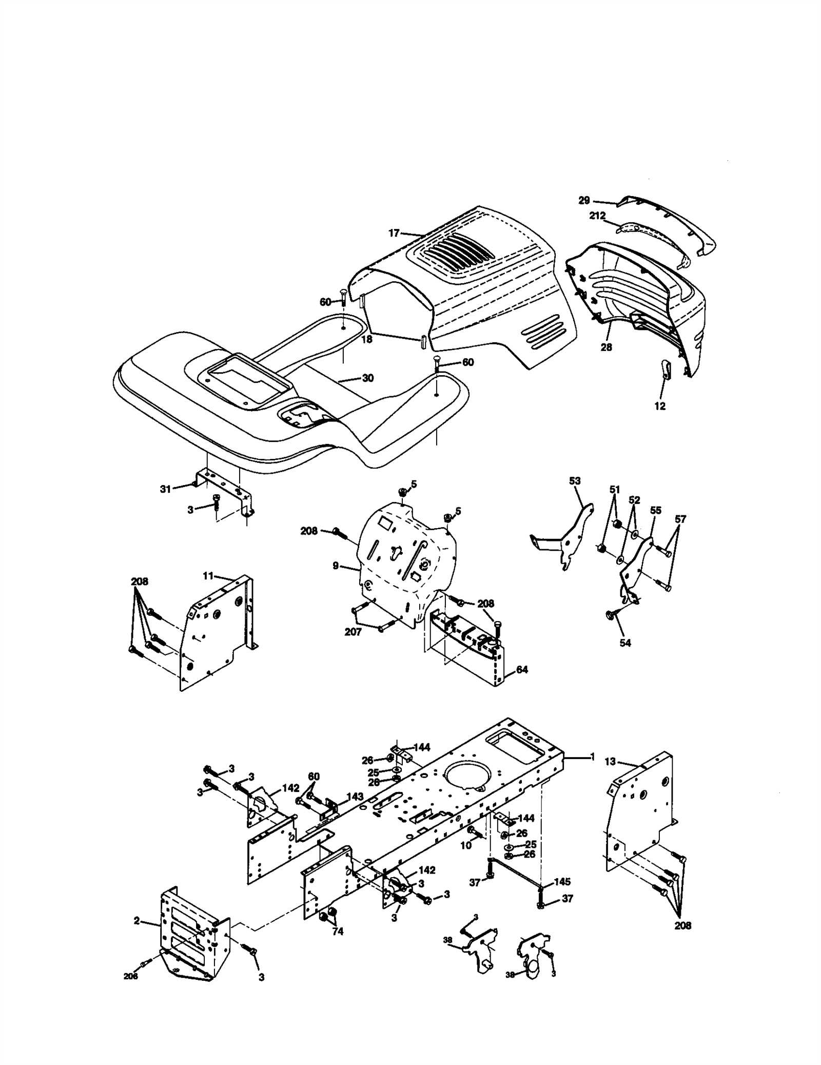 craftsman ltx 1000 parts diagram