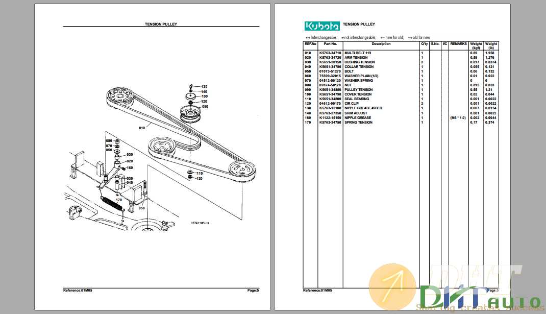 kubota mower parts diagram