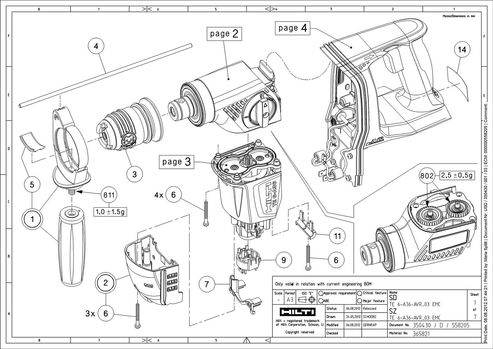 hilti te 50 avr parts diagram