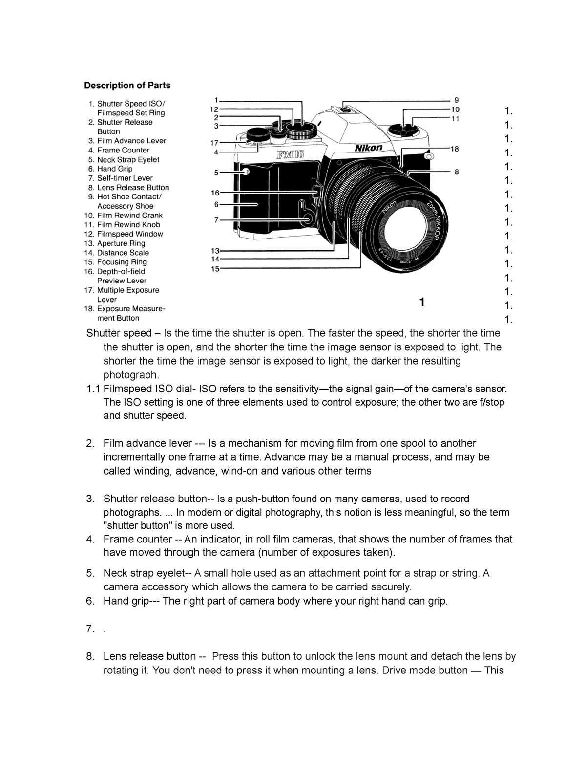 dslr parts diagram