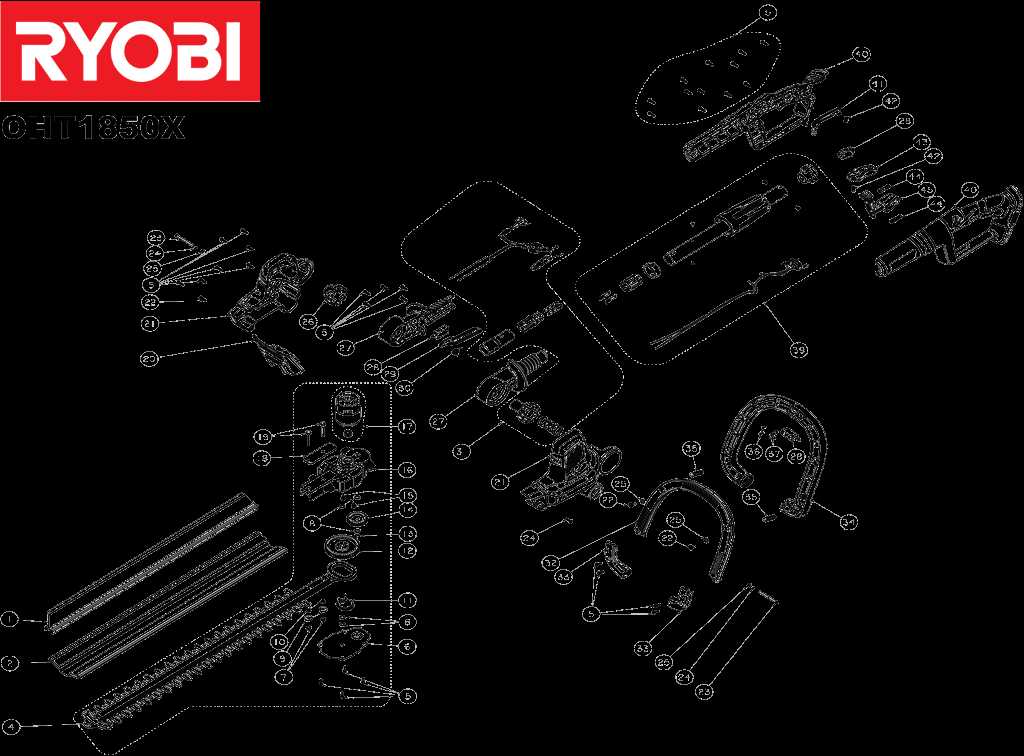 ryobi hedge trimmer parts diagram