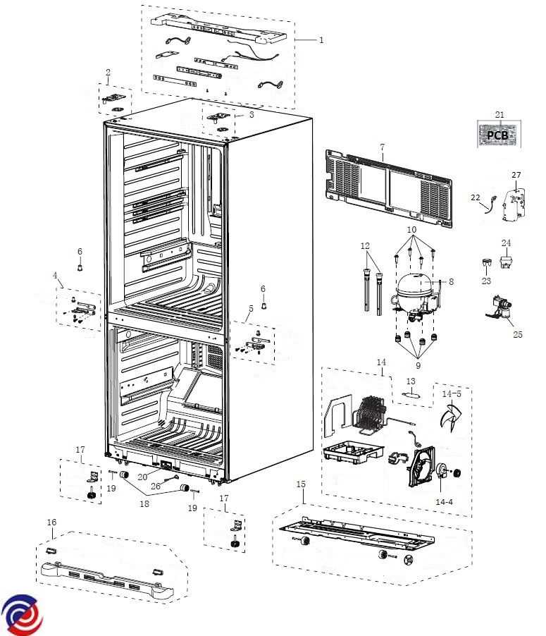 samsung fridge freezer parts diagram