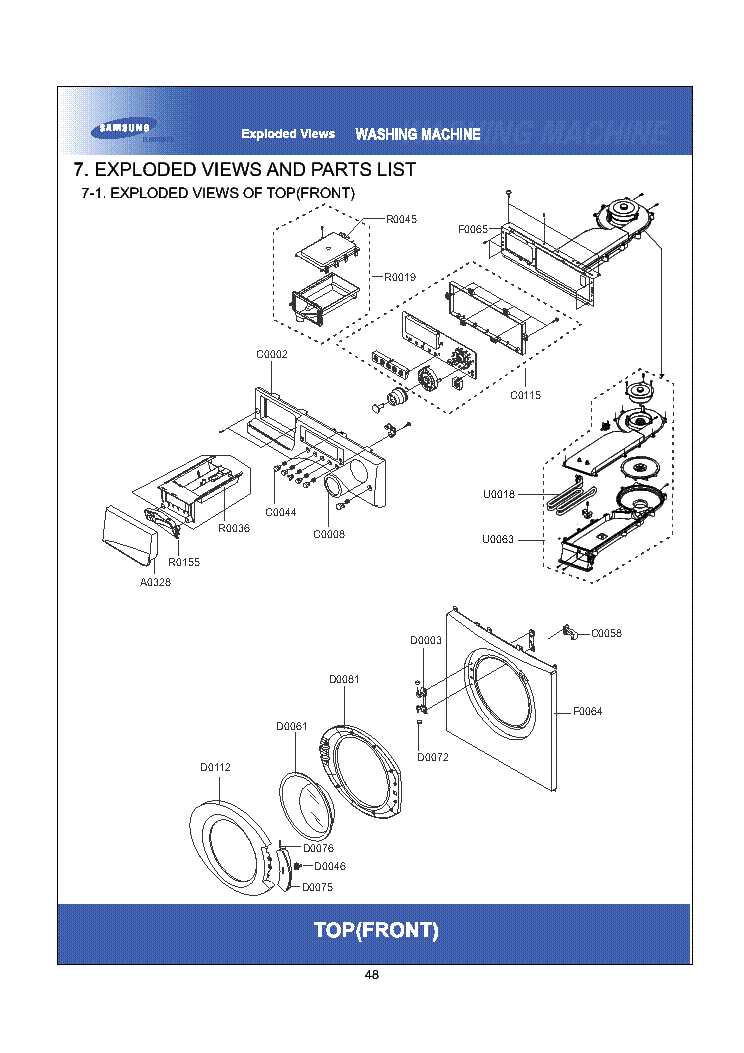 samsung front load washing machine parts diagram