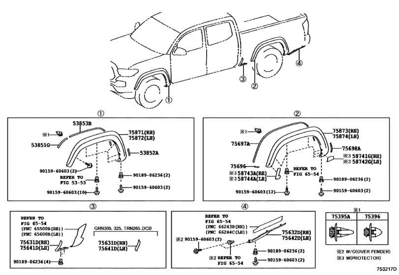 tacoma body parts diagram