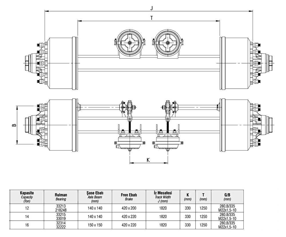 semi trailer axle parts diagram