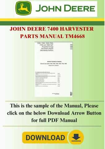 john deere 7400 parts diagram