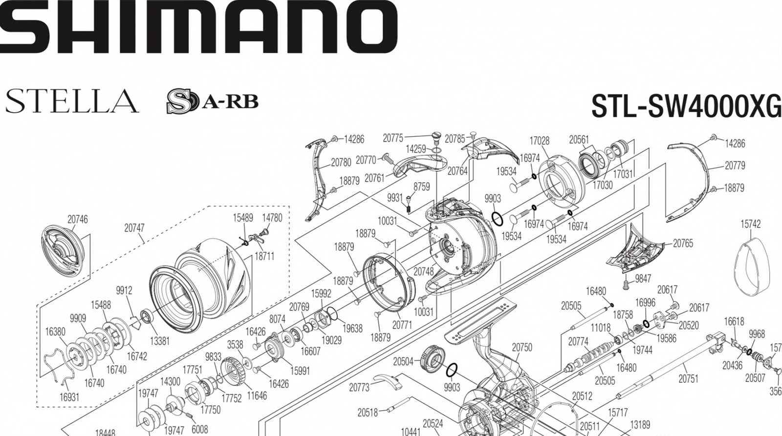 shimano stella parts diagram