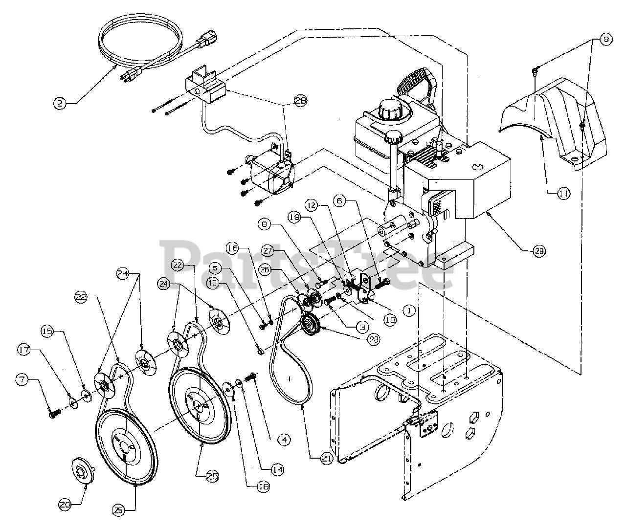 mtd snow blower parts diagram