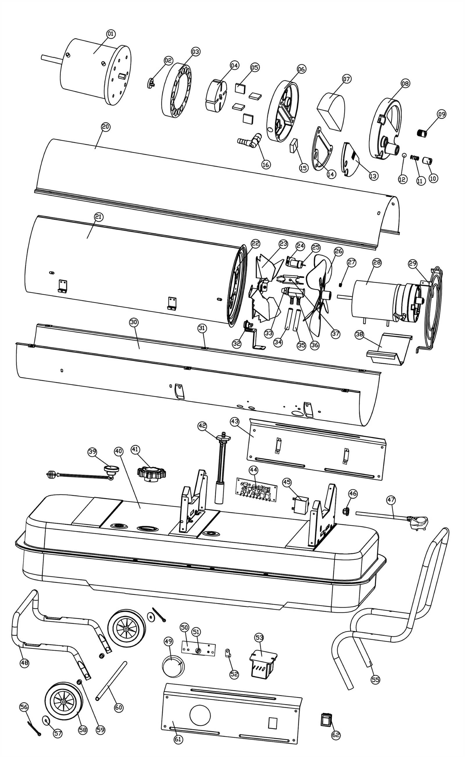 space heater parts diagram