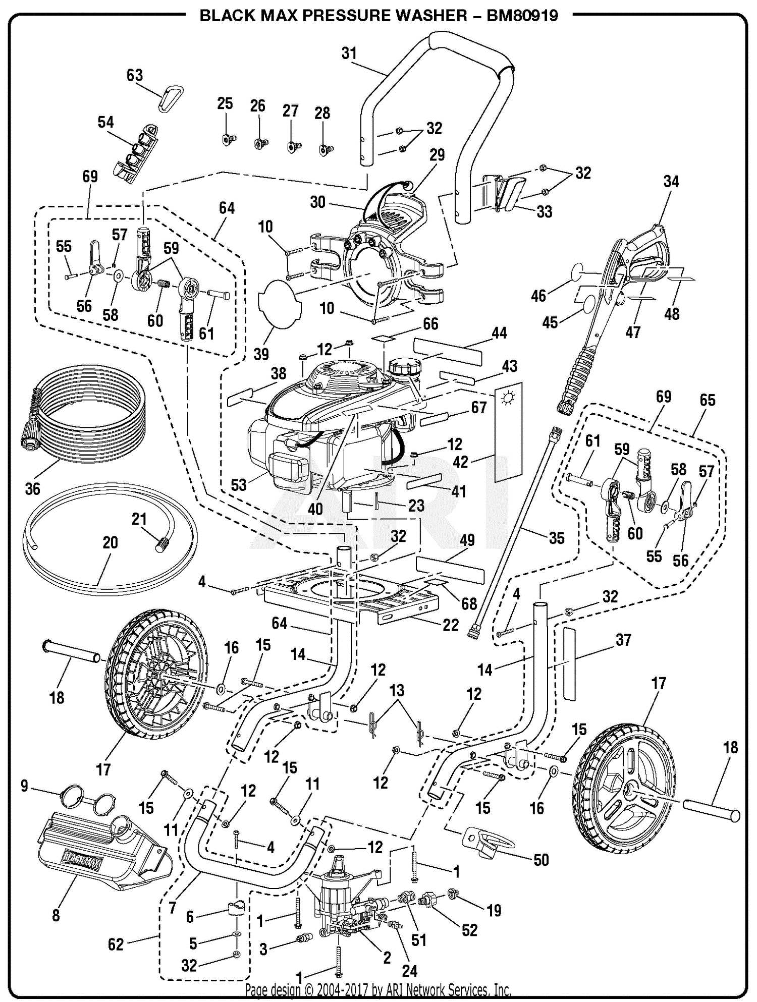 homelite 2700 psi pressure washer parts diagram