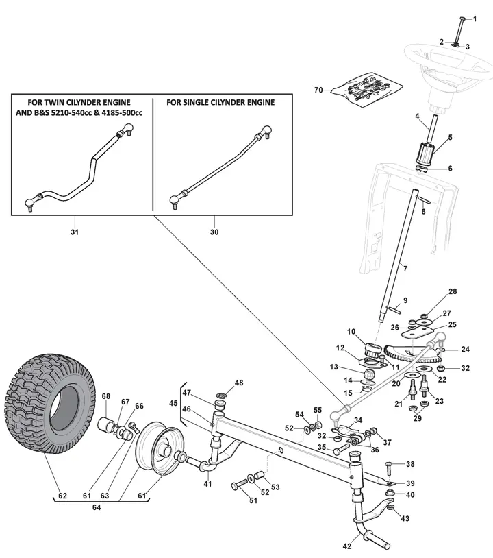 steering diagram parts