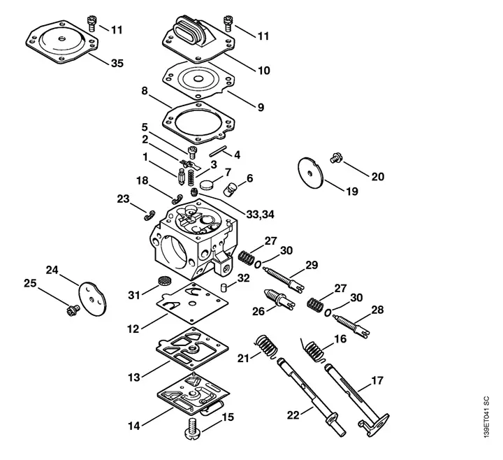 stihl 039 parts diagram