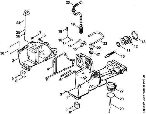 stihl 420 concrete saw parts diagram