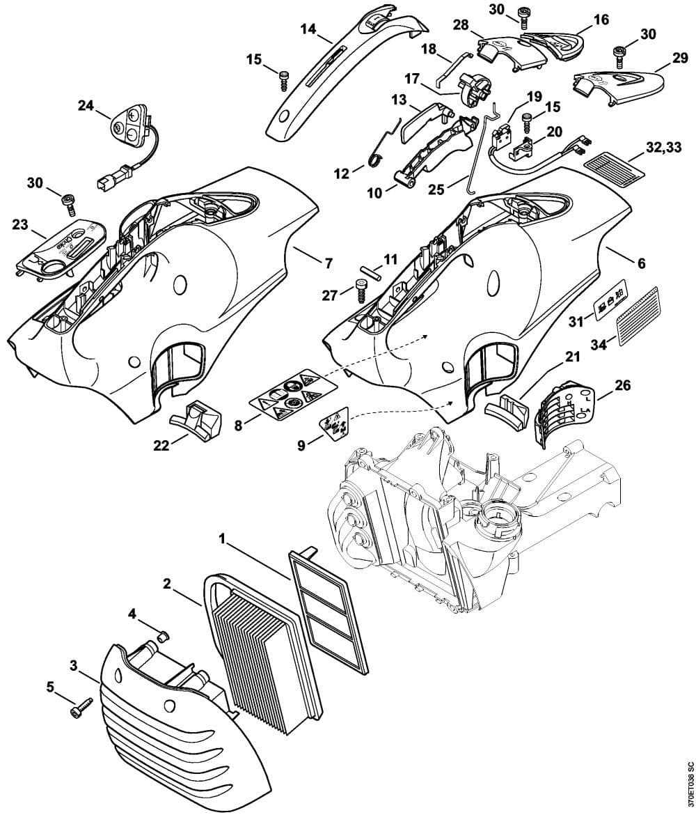 stihl 420 concrete saw parts diagram