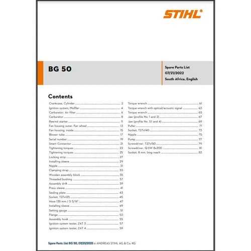 stihl bg 50 replacement parts diagram