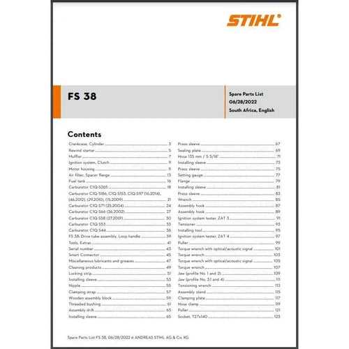 stihl fs 38 parts diagram