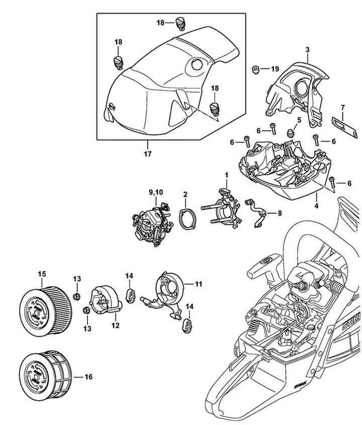 stihl ms462c parts diagram