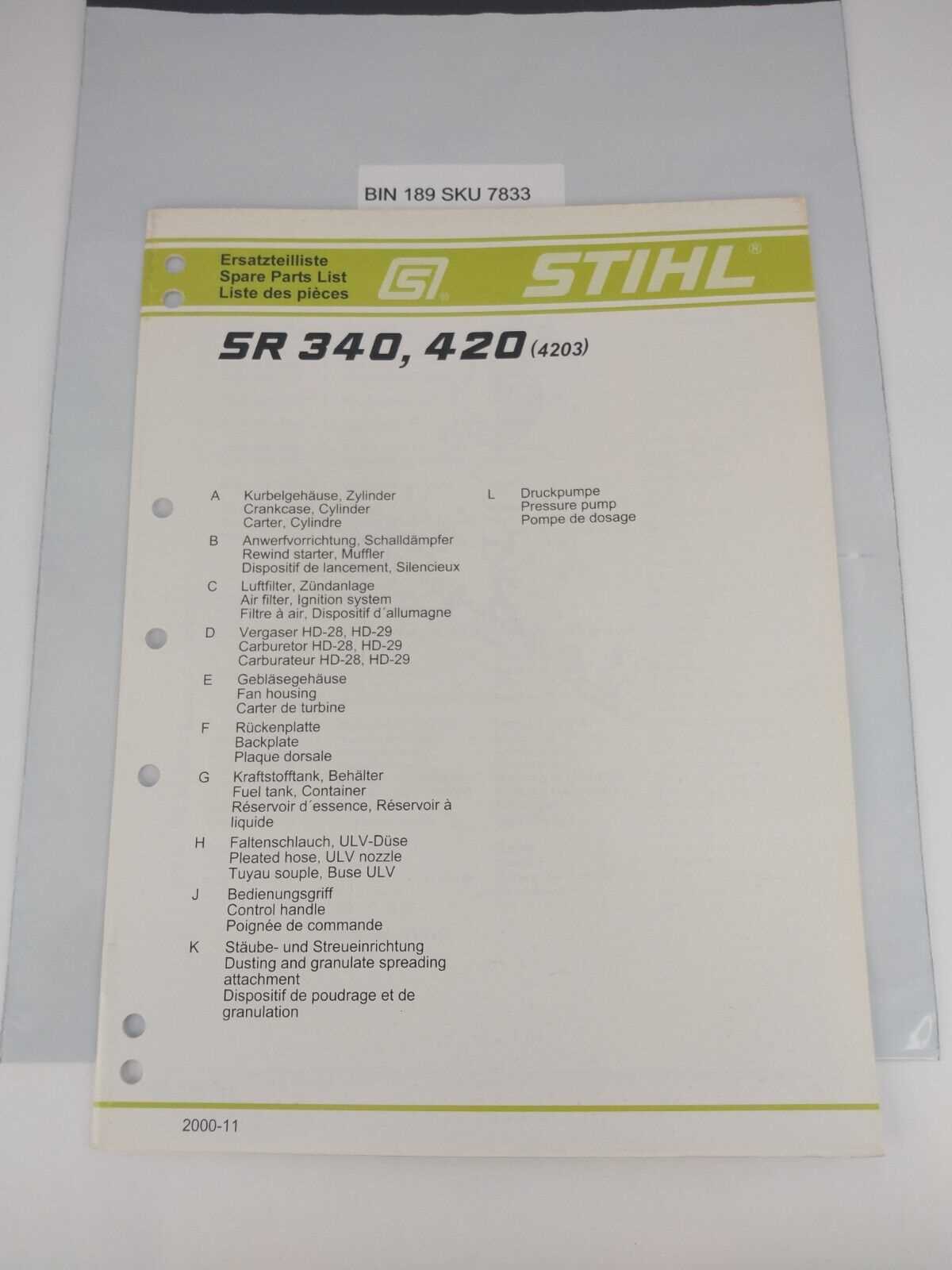 stihl sr200 parts diagram