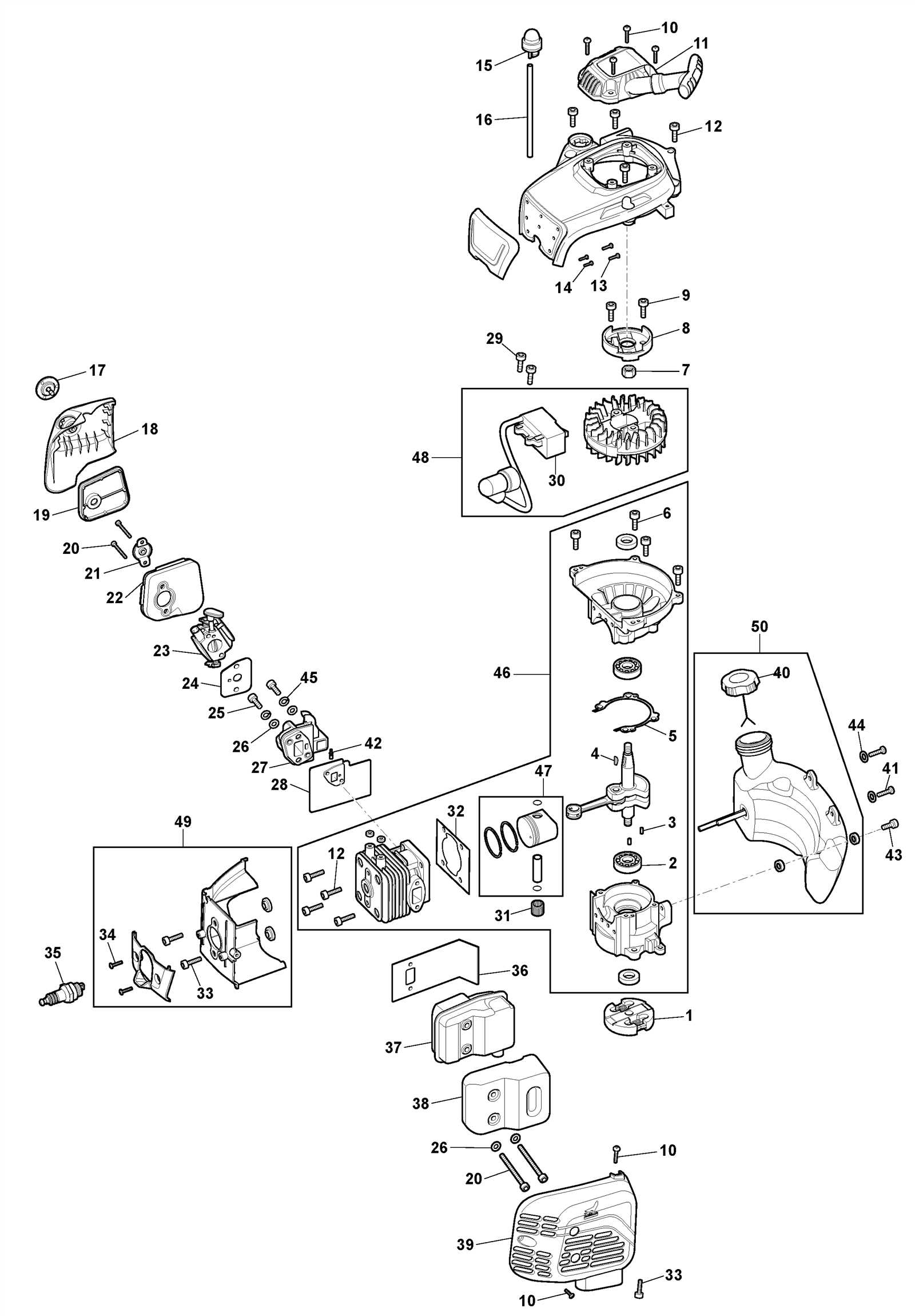 stihl strimmer head parts diagram