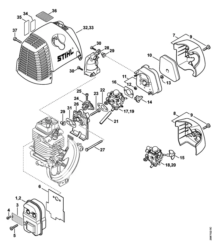 stihl trimmer fs 56 rc parts diagram