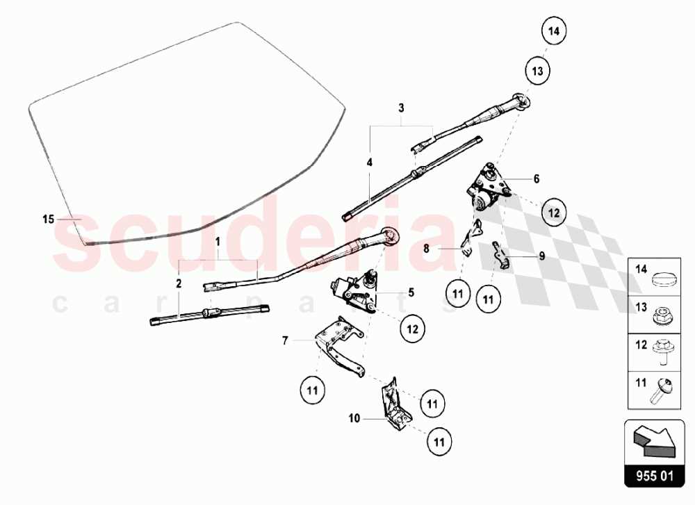 windshield wiper parts diagram