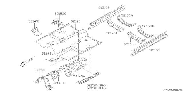 subaru forester body parts diagram