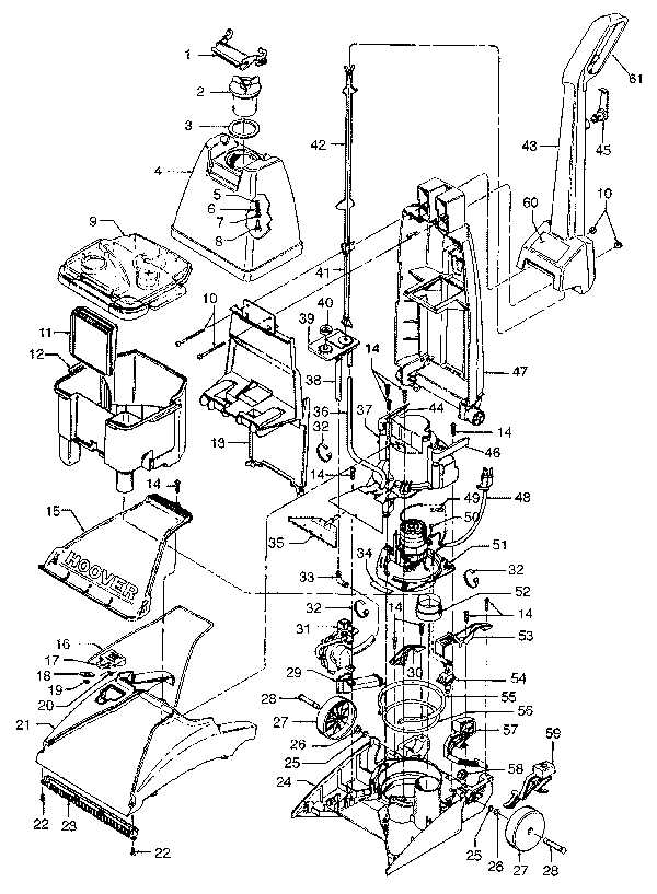 surface cleaner parts diagram