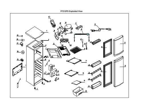 mini fridge parts diagram