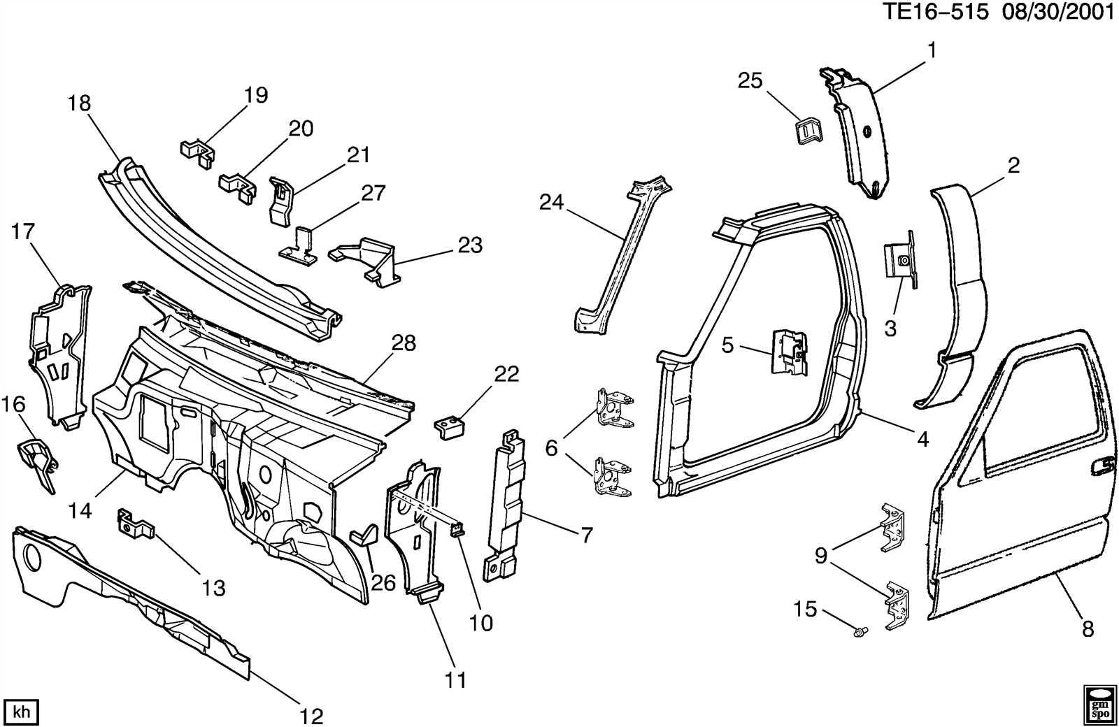 chevrolet s10 parts diagram