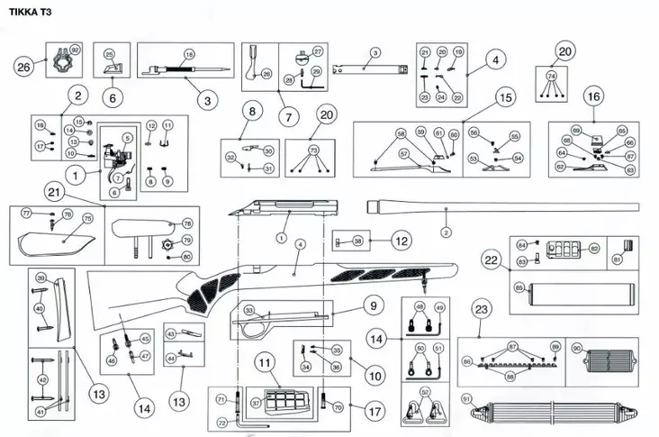 tikka t3 parts diagram