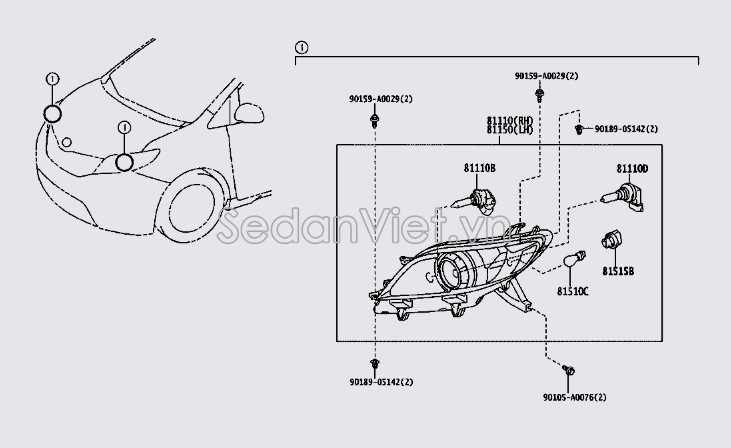 toyota sienna body parts diagram