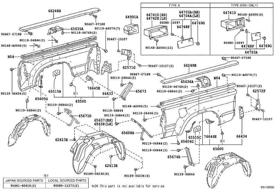 toyota sienna body parts diagram