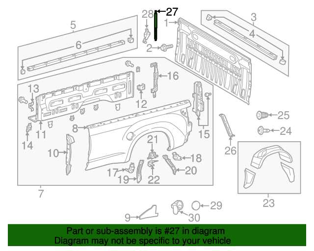 toyota tundra tailgate parts diagram