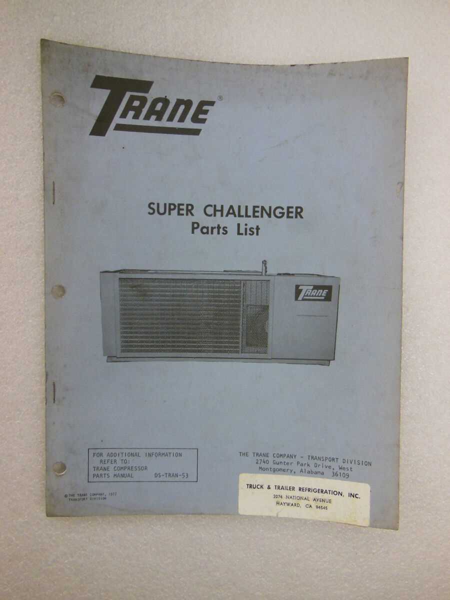 trane air conditioner parts diagram