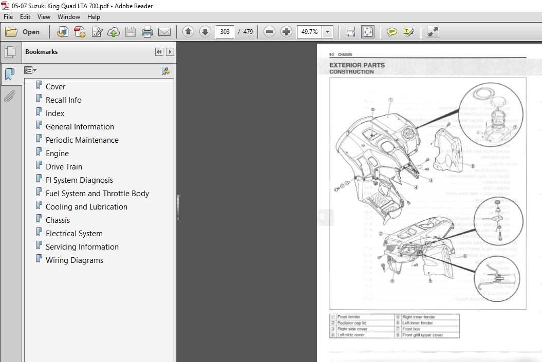 2005 suzuki king quad 700 parts diagram