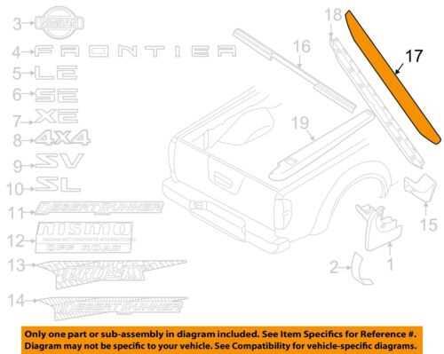 nissan frontier tailgate parts diagram