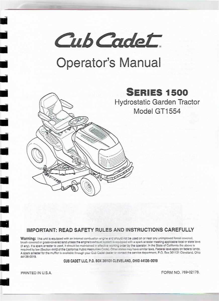 cub cadet gt2554 parts diagram