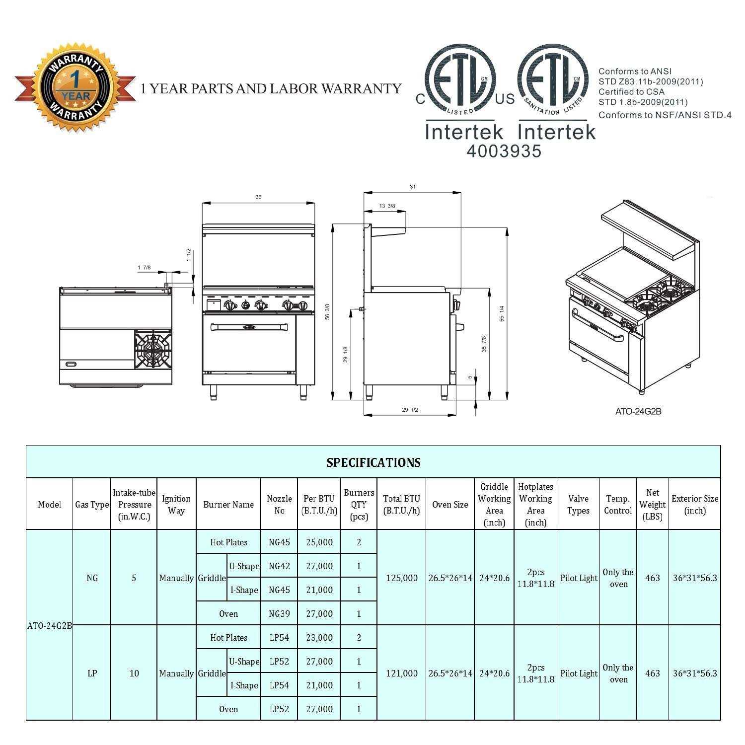 thor range parts diagram