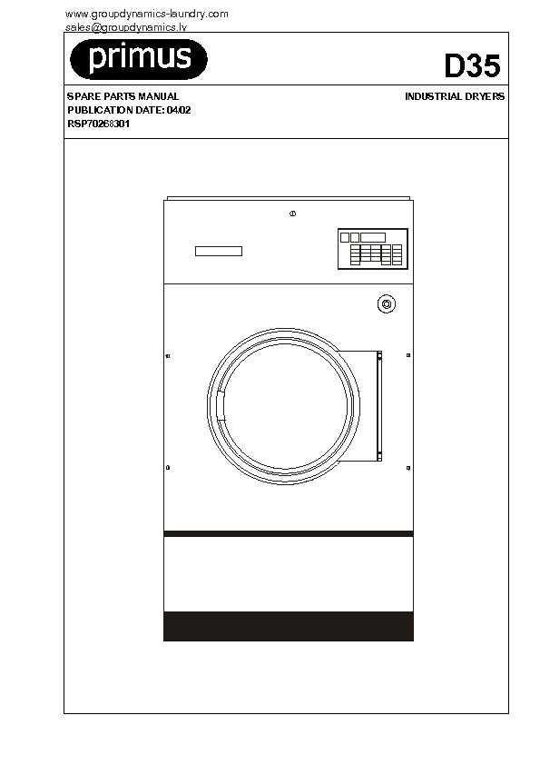 unimac dryer parts diagram